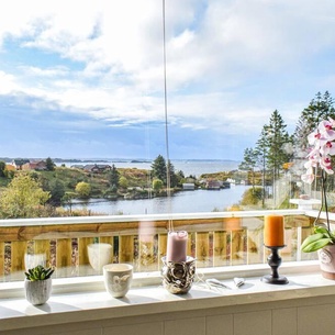 Beach Front Home In Bøvågen With House Sea View