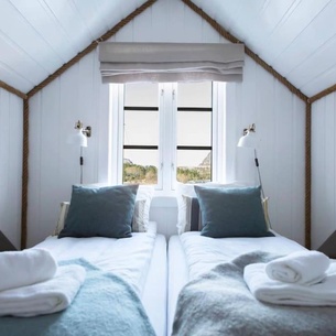 Boathouse apartment with floating sauna