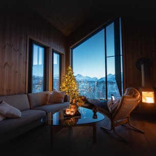 Luxury Nordic Suite with Private Sauna and Panoramic Mountain Views