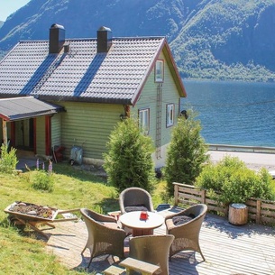 Quaint cottage on Jølstravatnet, the richest fishing water in all of Sogn and Fjordane.