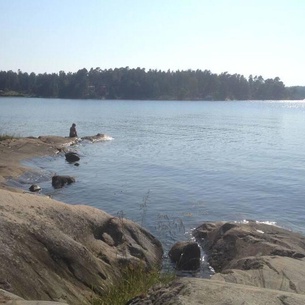 Sea cottage on our private wooden jetty in Kyrkviken