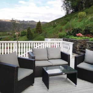 This is a nice vacation apartment with a large terrace and a view over the fjord.