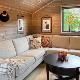 Modern and beautiful wooden house with a beautiful view of the countryside.