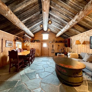 Rustic mountain cabin with modern interior